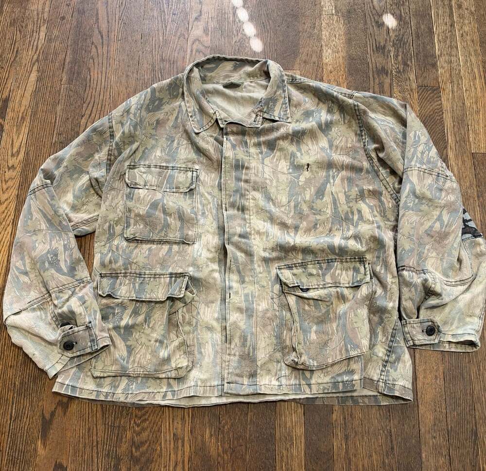 Vintage Smoky Branch Camo Shirt Jacket Size XL Brown Cotton Hunting Field Jacket